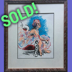 'Crinoline' oil pastel by APB