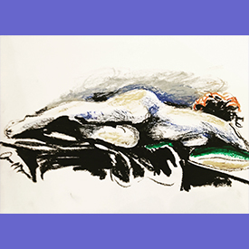 'Horizon' Oil pastel on paper by APB